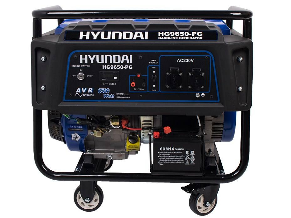 موتور برق هیوندای مدل HG9650 ظرفیت ۶۵۰۰ وات بنزینی تک فاز