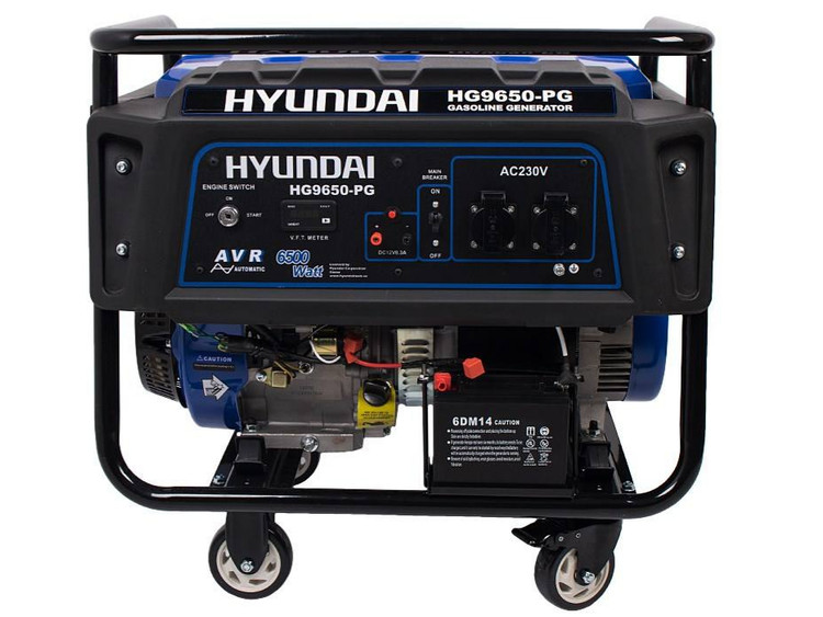 موتور برق هیوندای مدل HG9650 ظرفیت ۶۵۰۰ وات بنزینی تک فاز