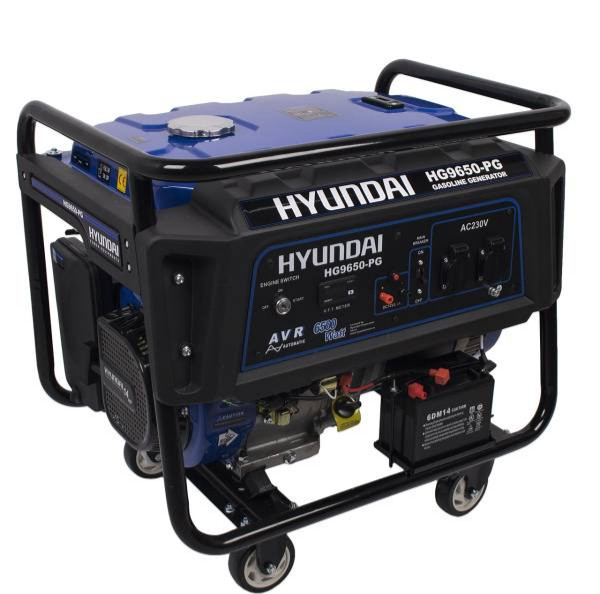 موتور برق هیوندای مدل HG9650 ظرفیت ۶۵۰۰ وات بنزینی تک فاز